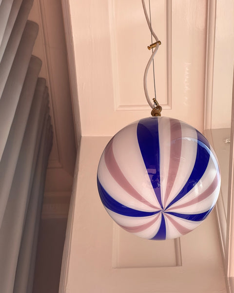 Ceiling lamp - Pink lavender / blue vertical stripes (D20)