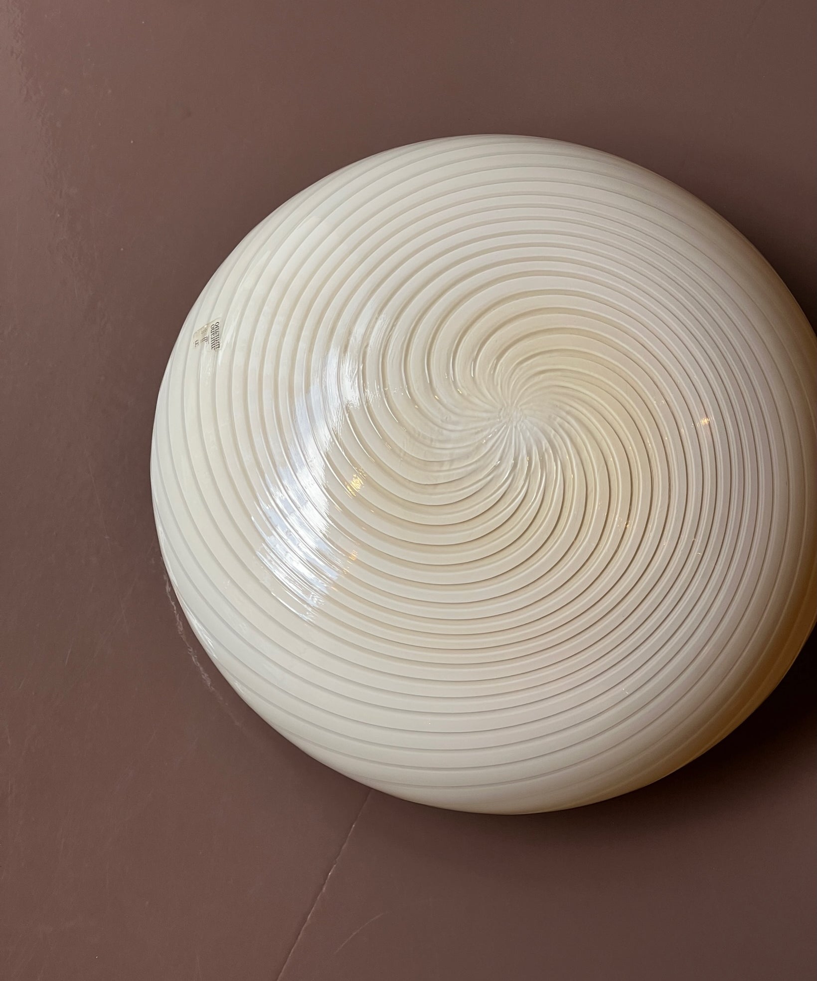 Vintage Murano yellow swirl ceiling/wall lamp (D38)