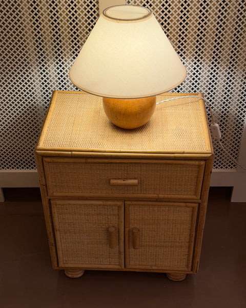 Vintage rattan side table/nightstand