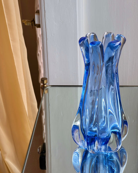Vintage blue Murano vase