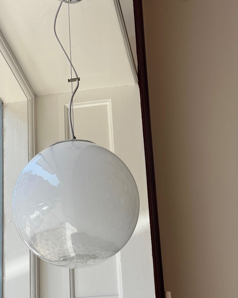 Vintage white clear Murano ceiling lamp (D30)