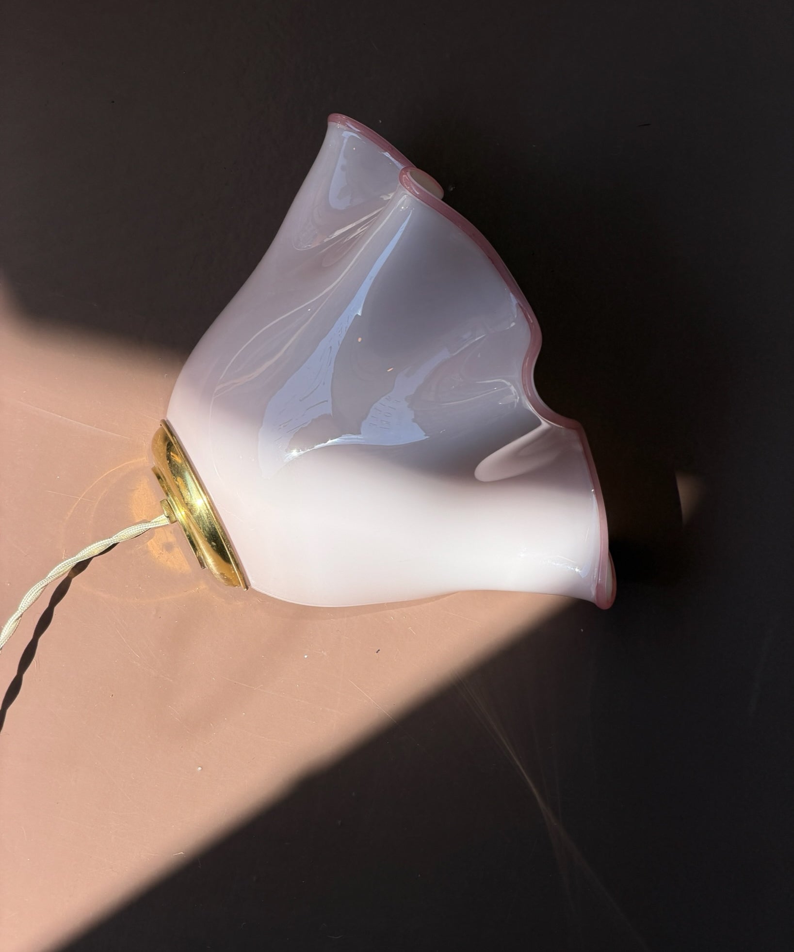 Vintage pink Murano wall lamp