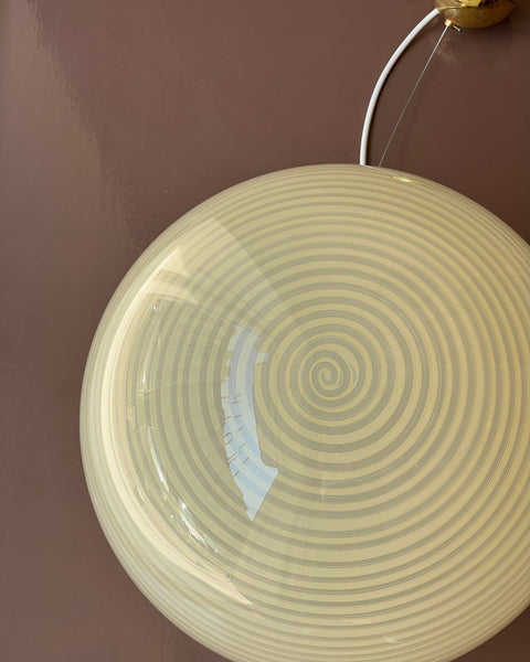 Vintage yellow/cream swirl Murano ceiling lamp (D40)