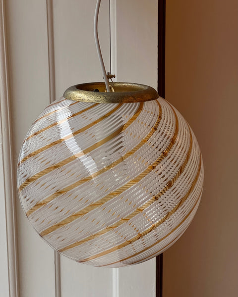 Vintage golden clear Murano ceiling lamp (D30)