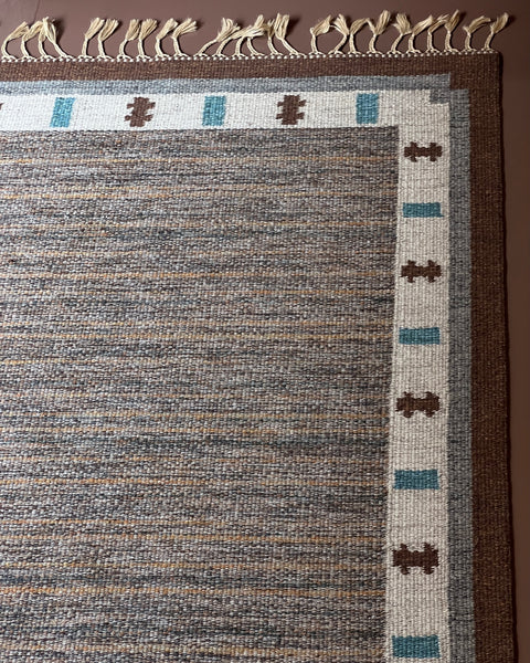 Vintage flat weave rug by Ingegerd Silow (IS)