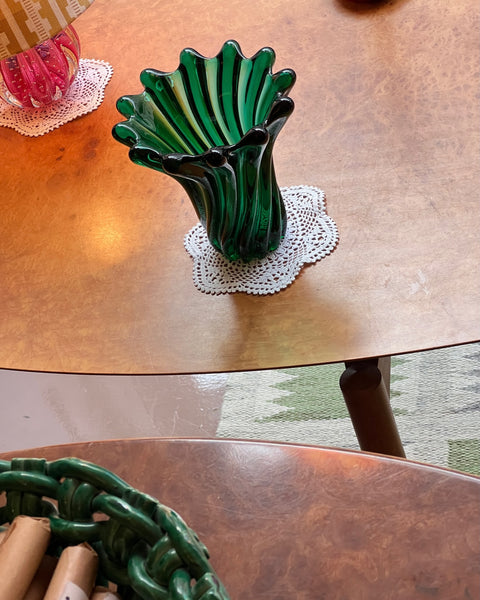 Vintage green Murano vase