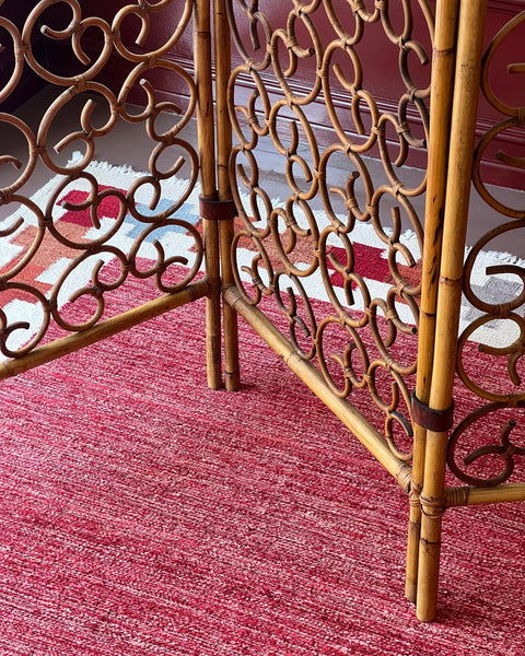 Vintage woven rattan room divider screen/paravant