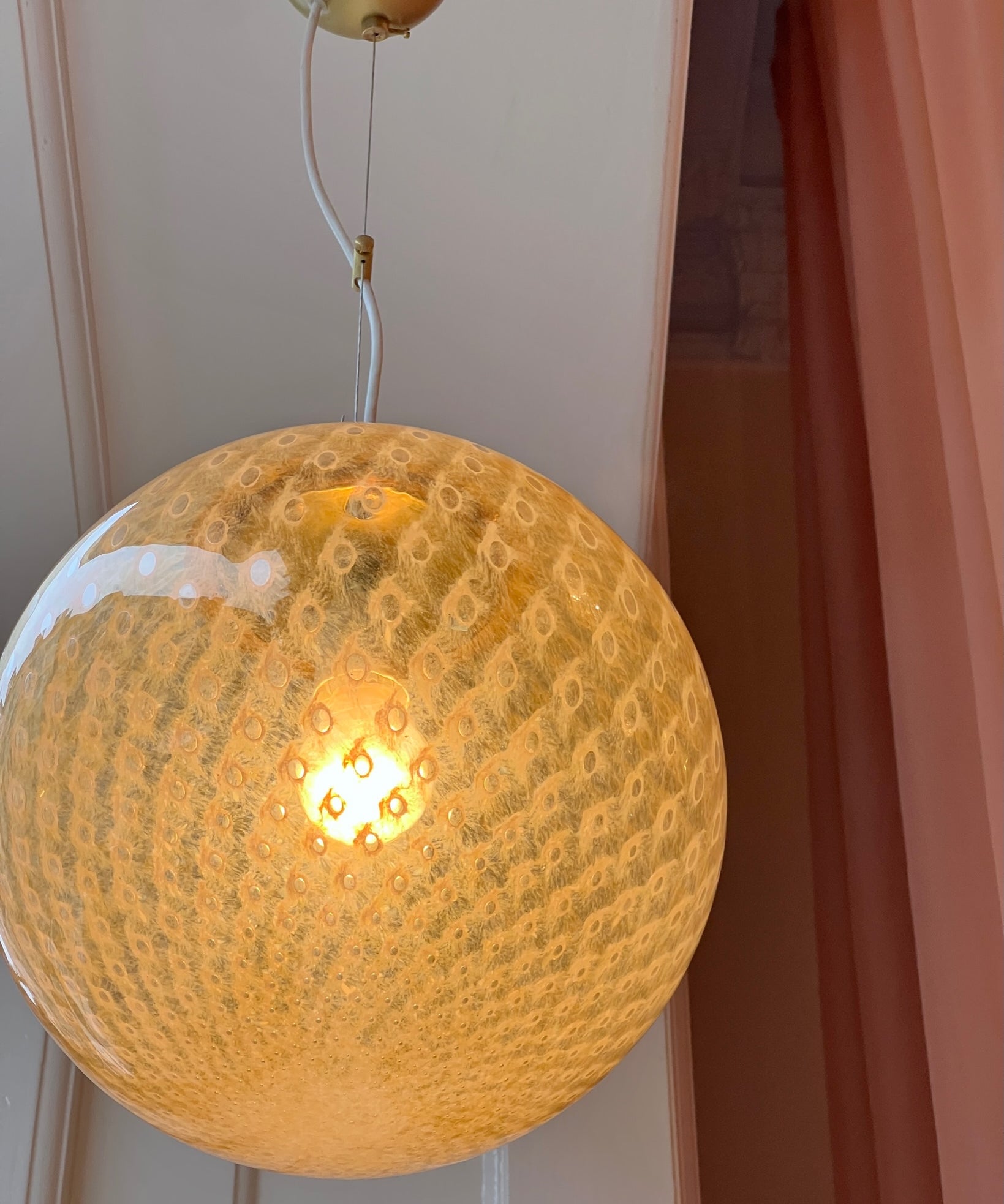 Candy ceiling lamp - Golden dotted (D30)