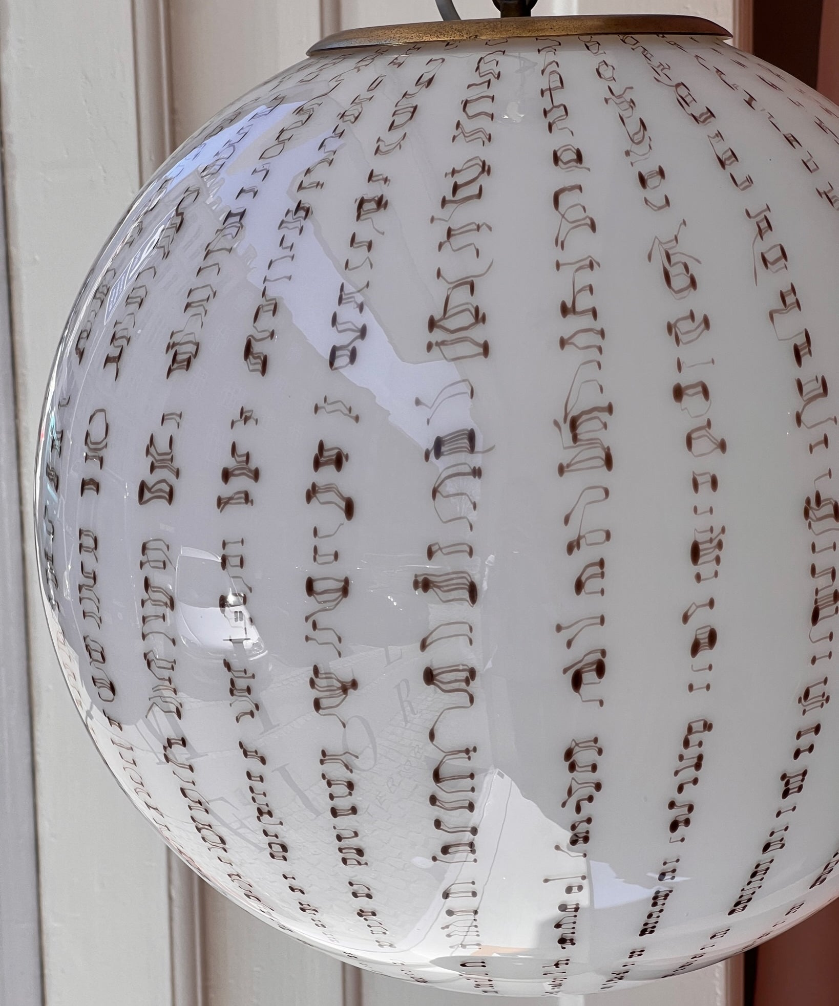 Vintage Murano white/black ceiling lamp (D40)