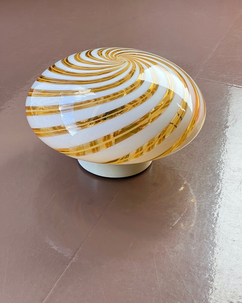 Vintage Murano clear/golden swirl ceiling/wall lamp (D25)