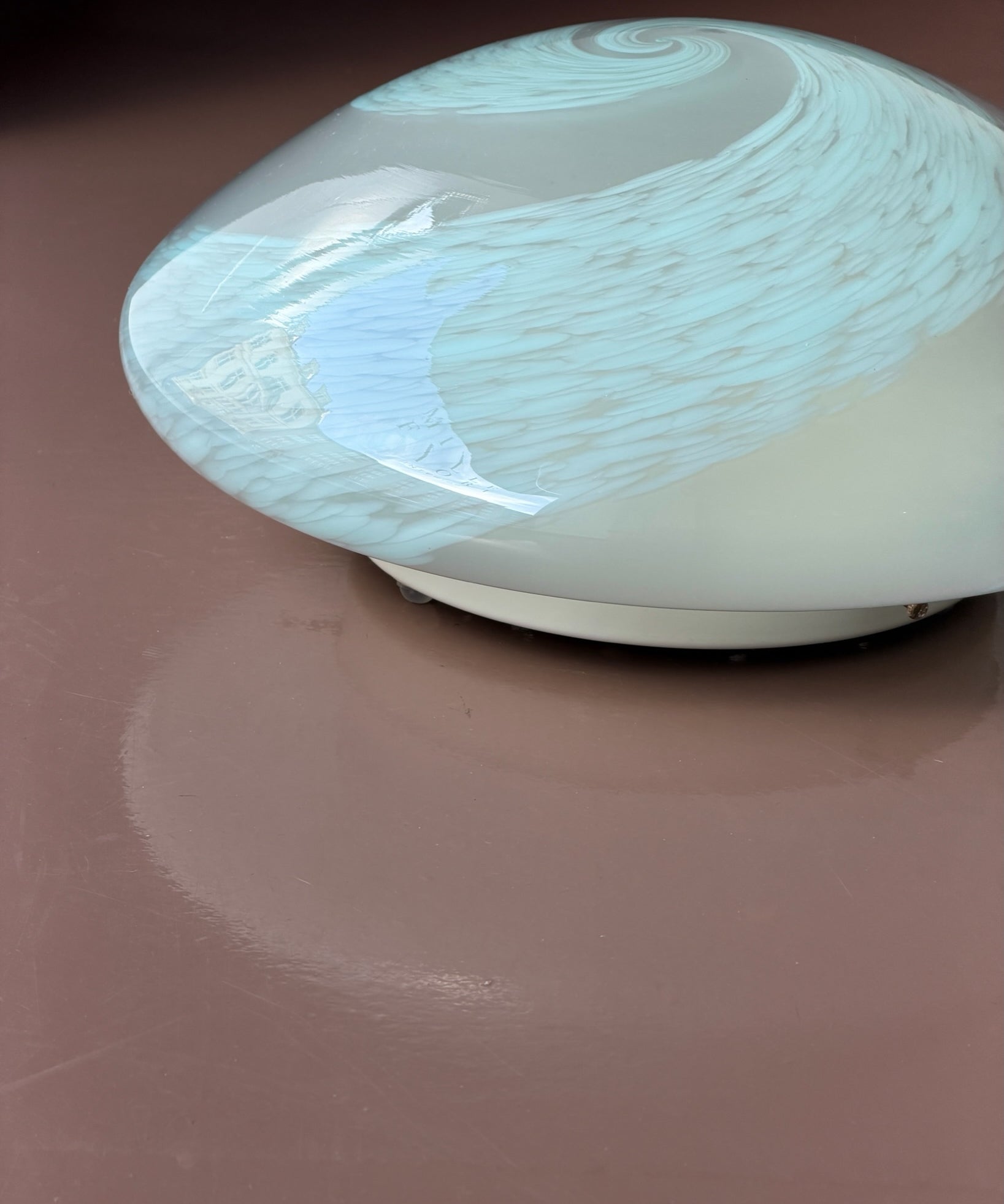 Vintage Murano frosted light blue ceiling/wall lamp (D40)