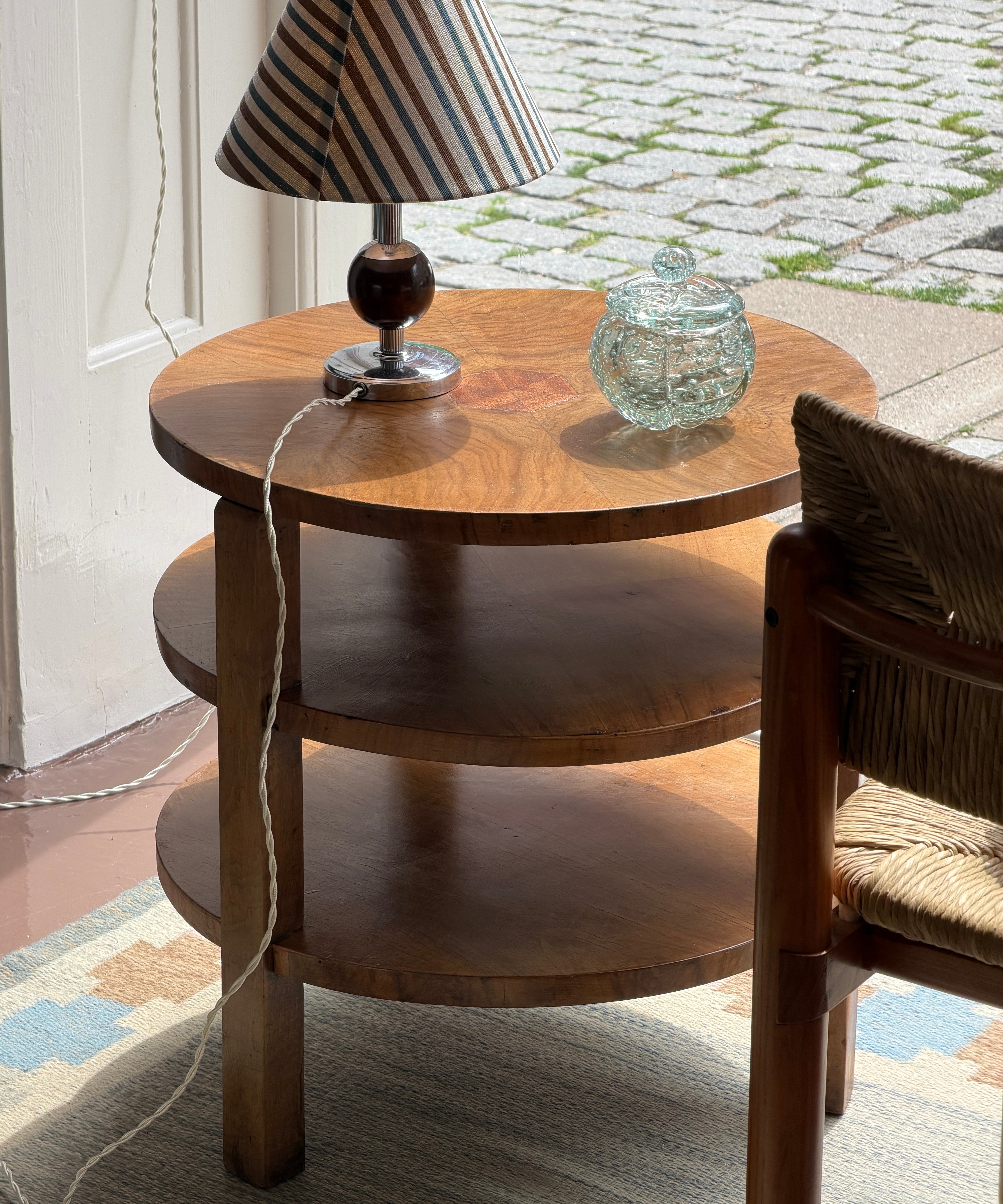 Vintage Italian Art Deco walnut coffee table