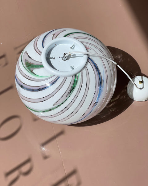 Vintage oval Murano multi-coloured/transparent ceiling lamp (D38)