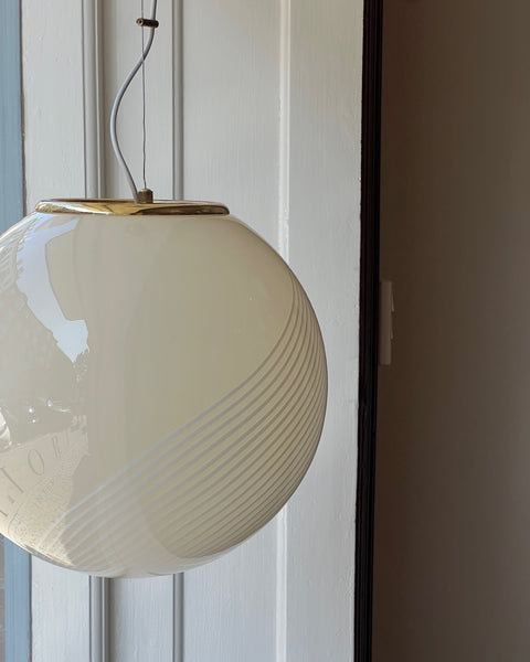 Vintage yellow/cream swirl Murano ceiling lamp (D40)