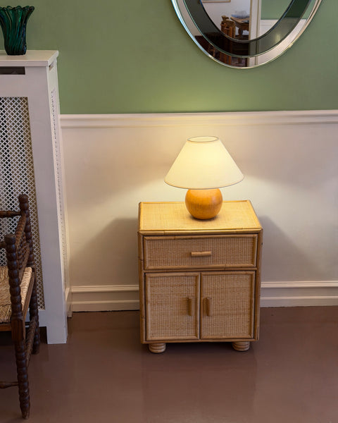 Vintage rattan side table/nightstand