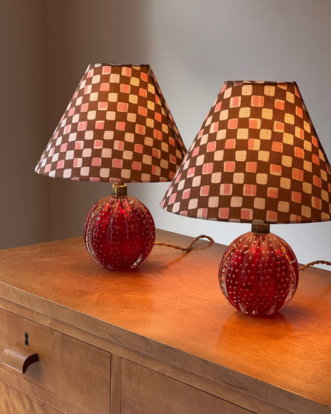 Vintage red Murano table lamp (2 available)