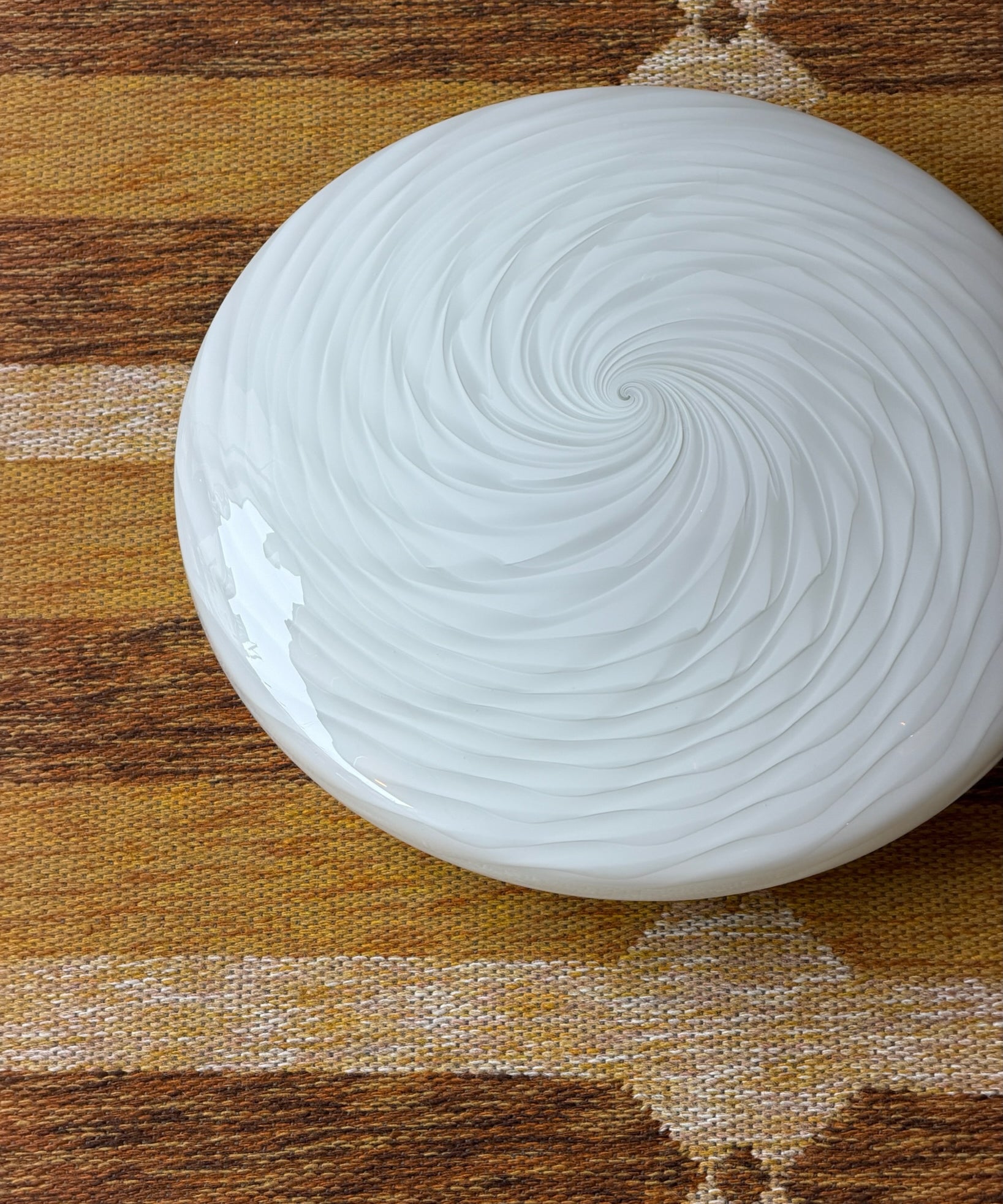 Vintage Murano white swirl ceiling/wall lamp