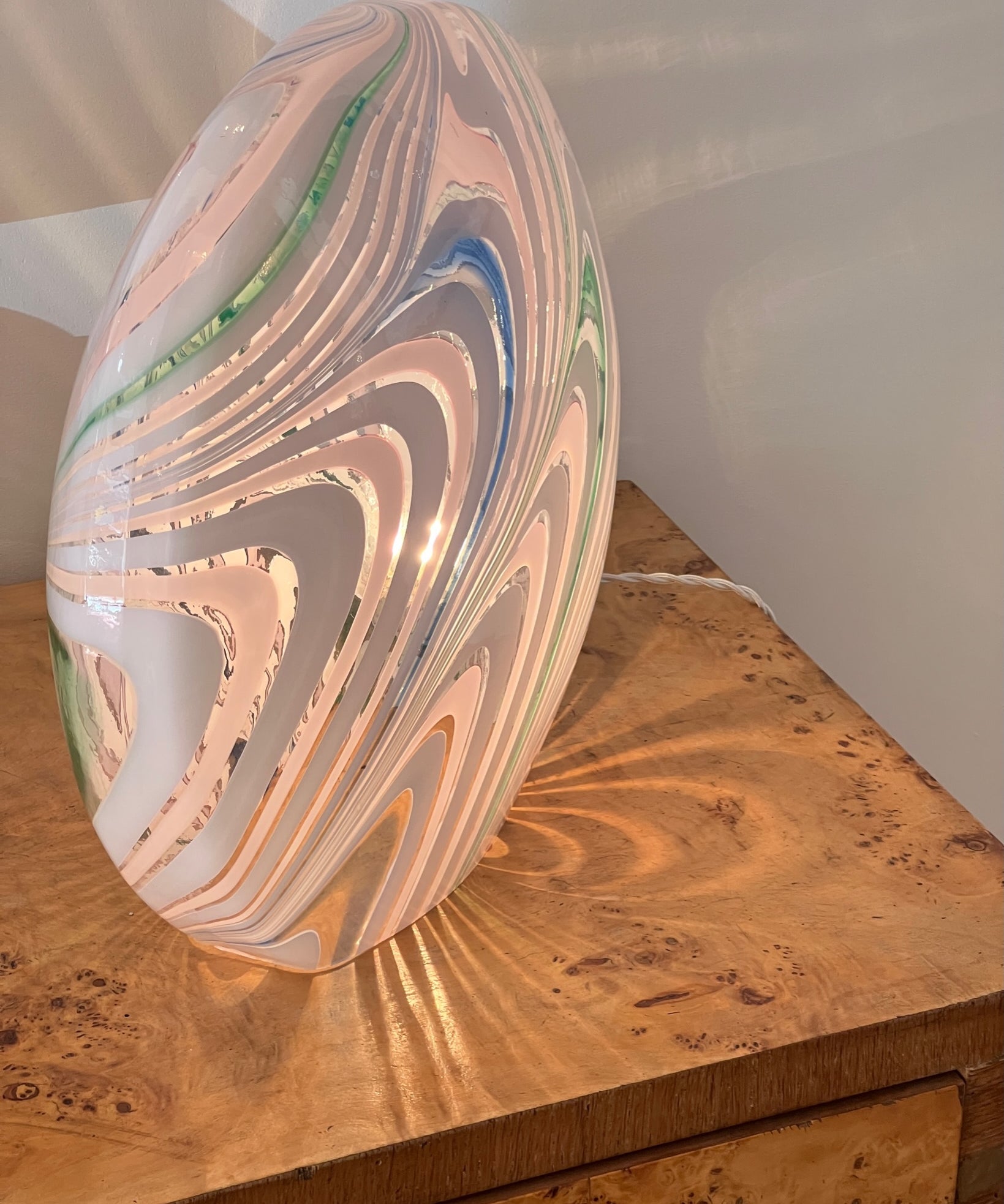 Large vintage multi-coloured Murano table lamp