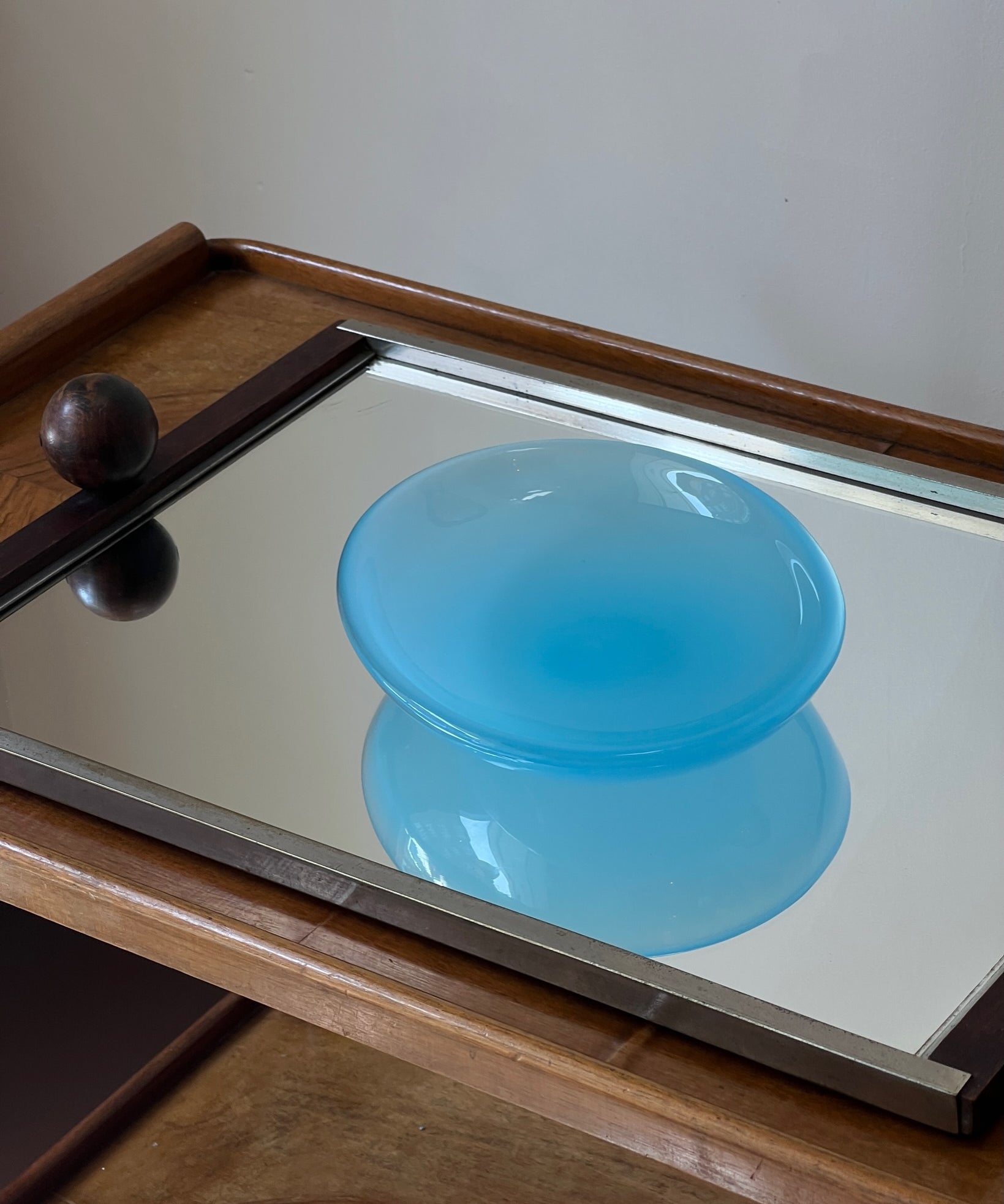 Vintage opal light blue Murano plate/bowl