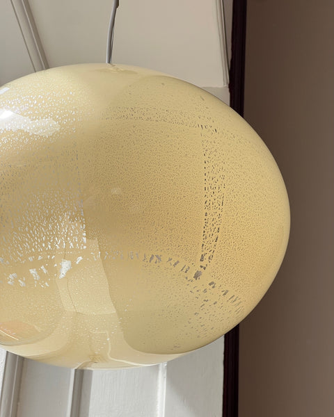 Vintage yellow/silver Murano ceiling lamp (D42)