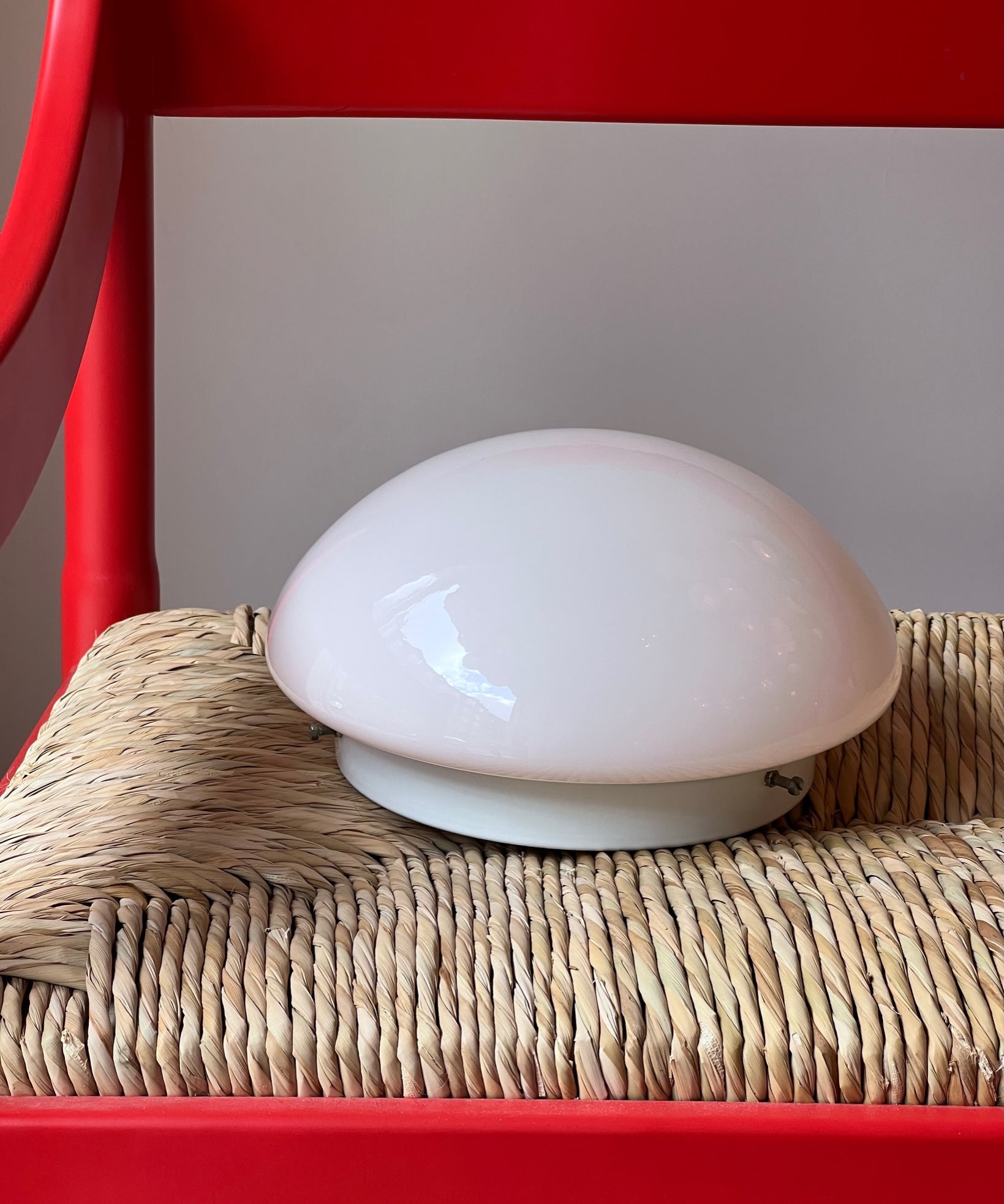 Vintage Murano light pink ceiling/wall lamp (D24)