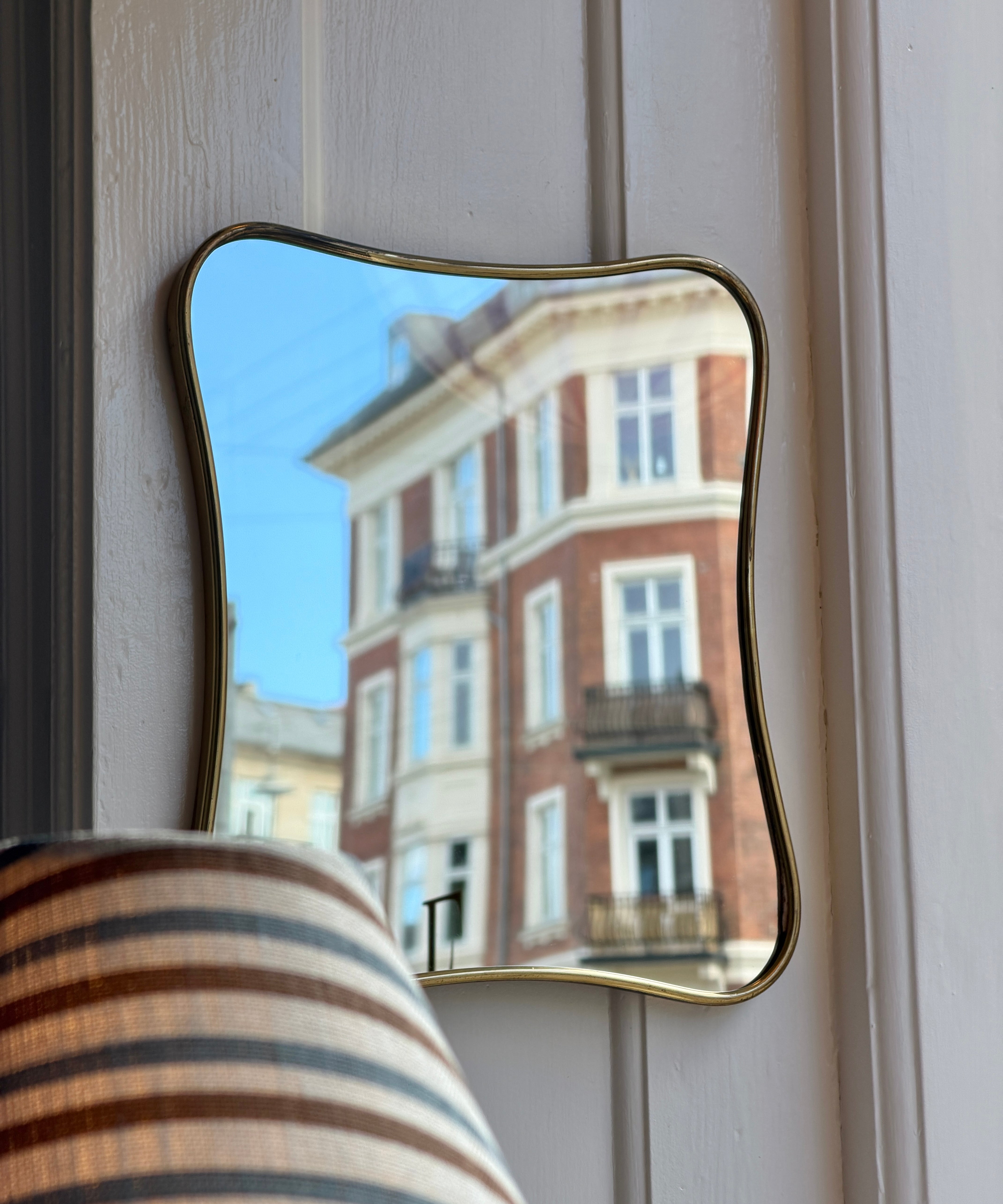 Vintage mirror with brass frame, Gio Ponti