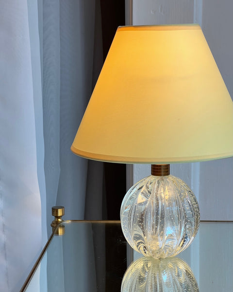Vintage clear Murano table lamp (with shade)