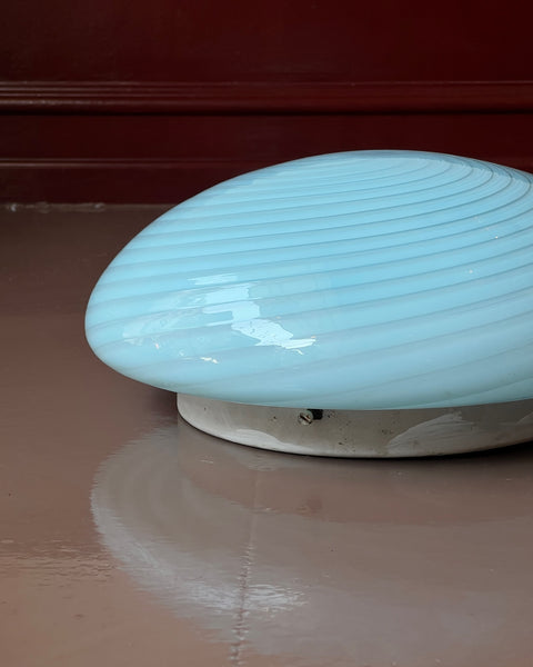 Vintage Murano light blue swirl ceiling/wall lamp (D30)