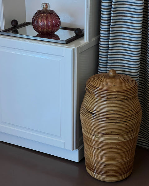 Large vintage rattan basket