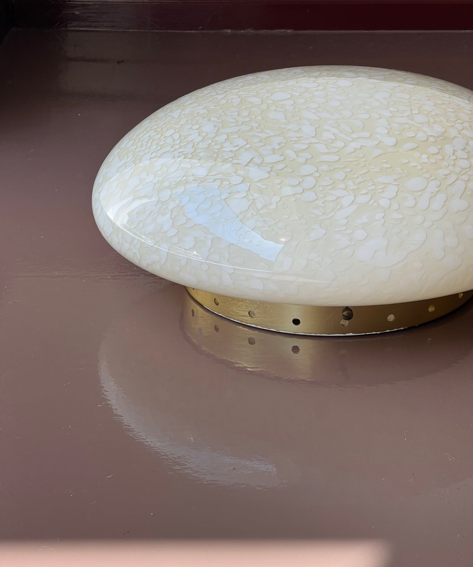 Vintage Murano white/creme dotted ceiling/wall lamp (D36)