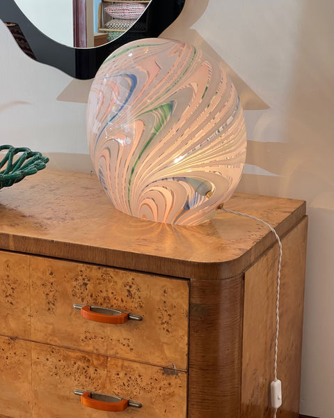 Large vintage multi-coloured Murano table lamp