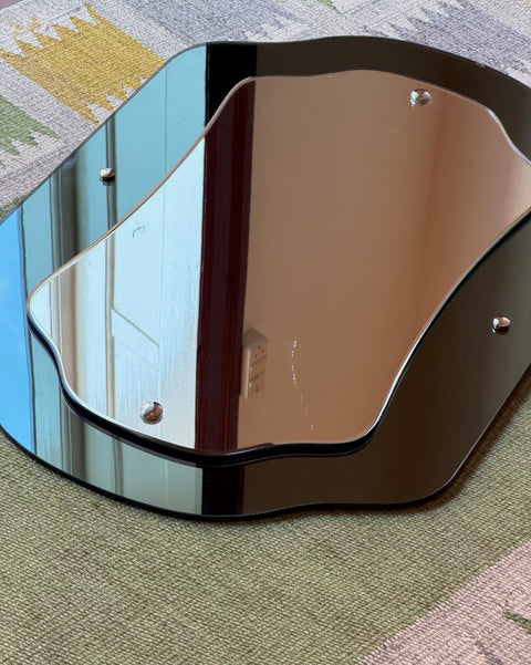 Vintage Italian mirror with green mirror frame