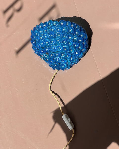 Vintage blue Murano flower wall lamp