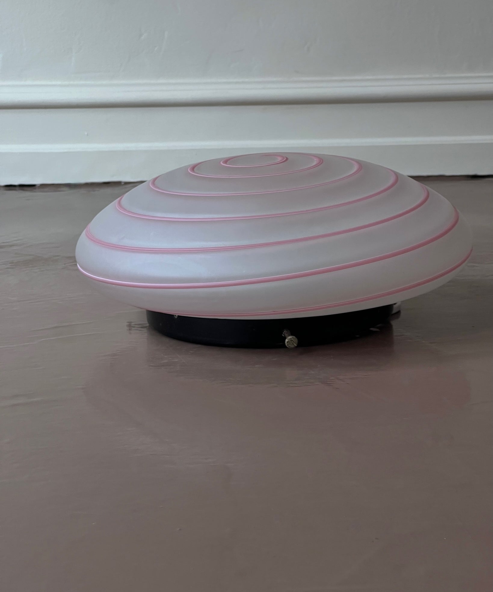 Vintage Murano pink/white swirl ceiling/wall lamp (D30)