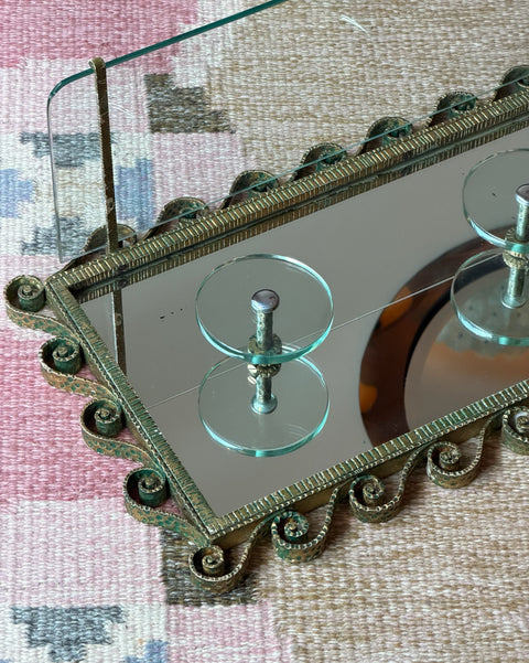 Vintage large hat shelf with coat rack
