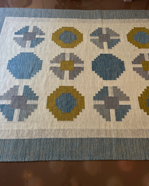 Large vintage flat weave rug