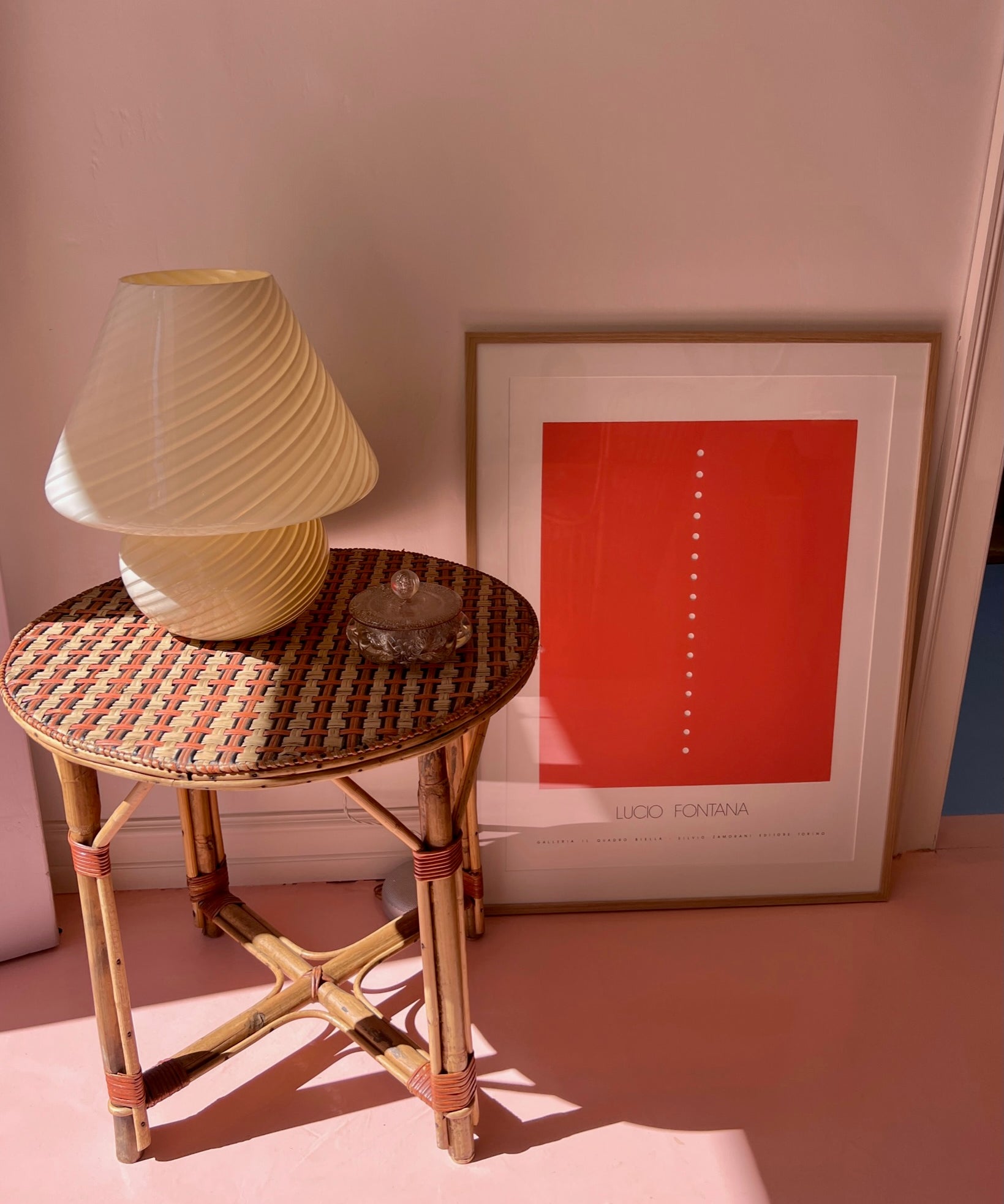 Vintage rattan table