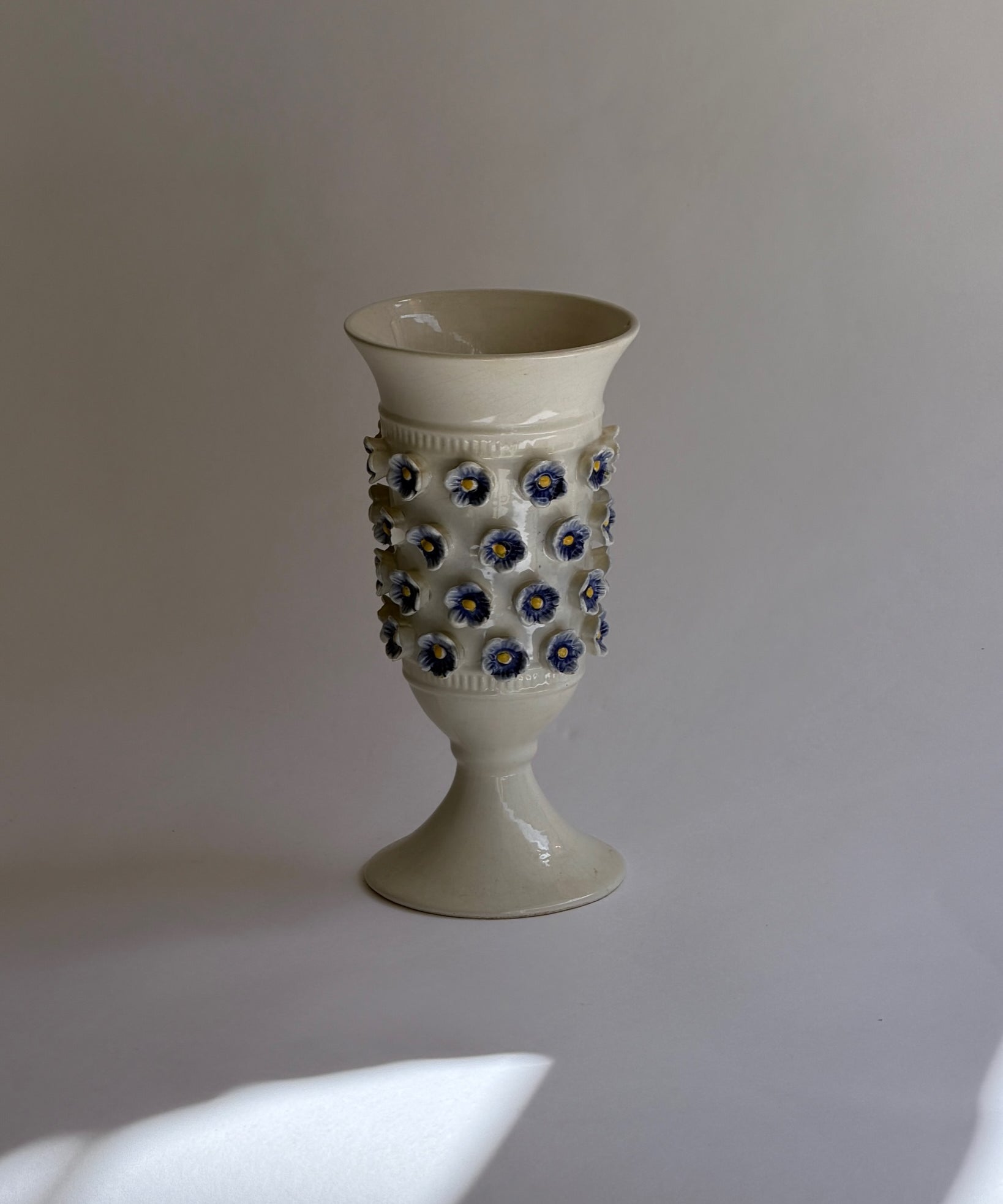 Ceramic blue flower vase