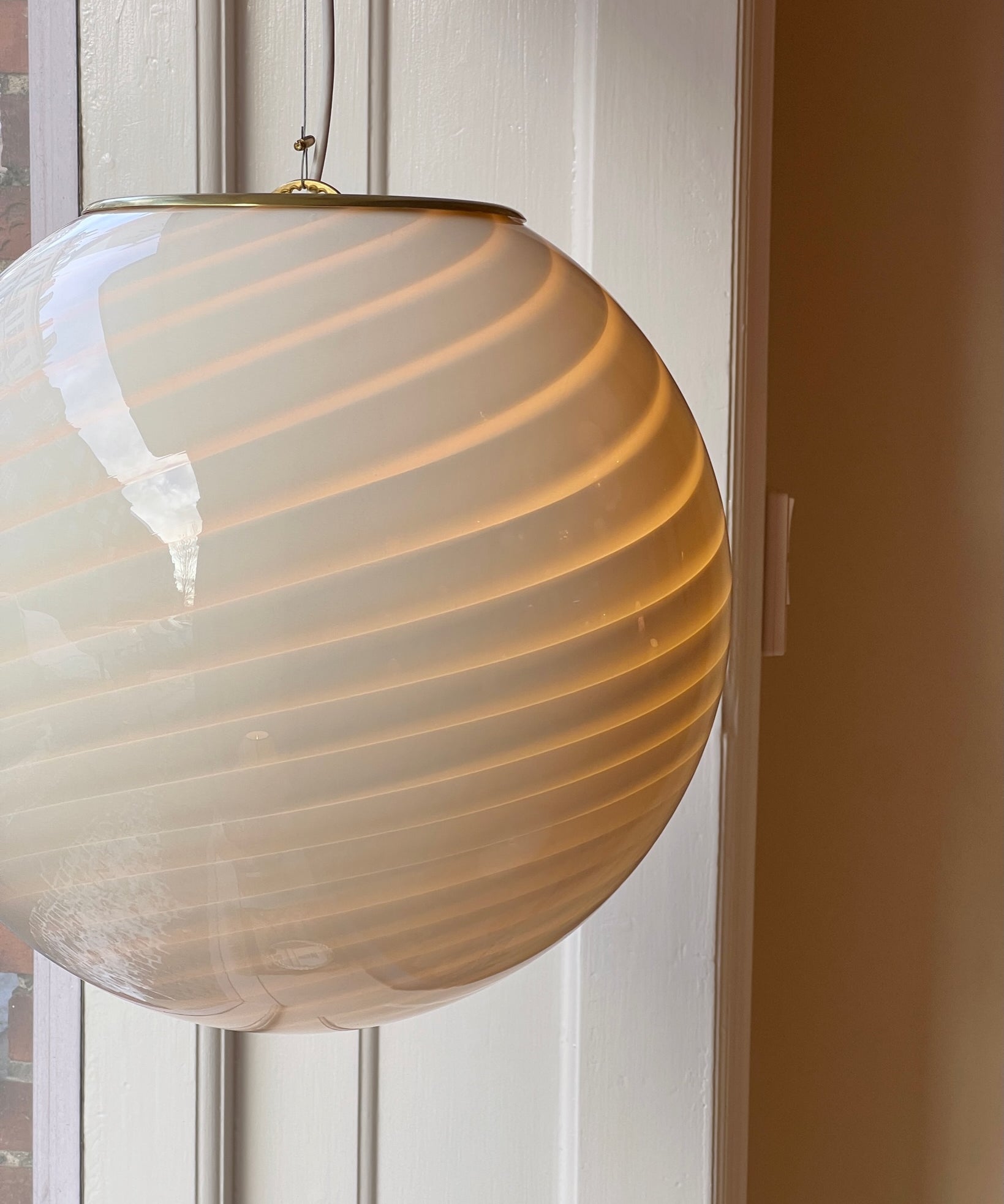 Candy ceiling lamp - Light yellow/cream swirl (D45)