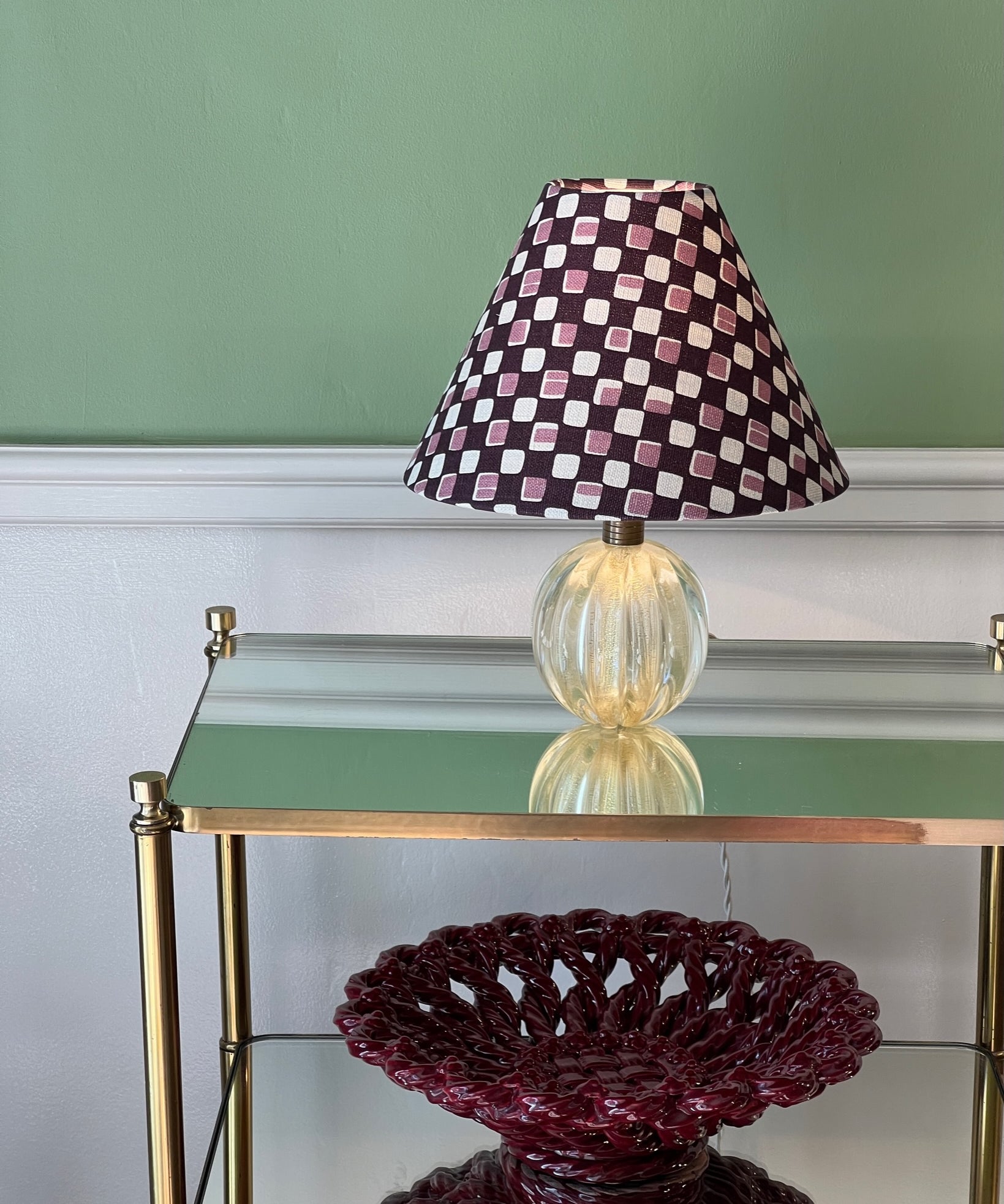 Vintage golden Murano table lamp (incl. lampshade)