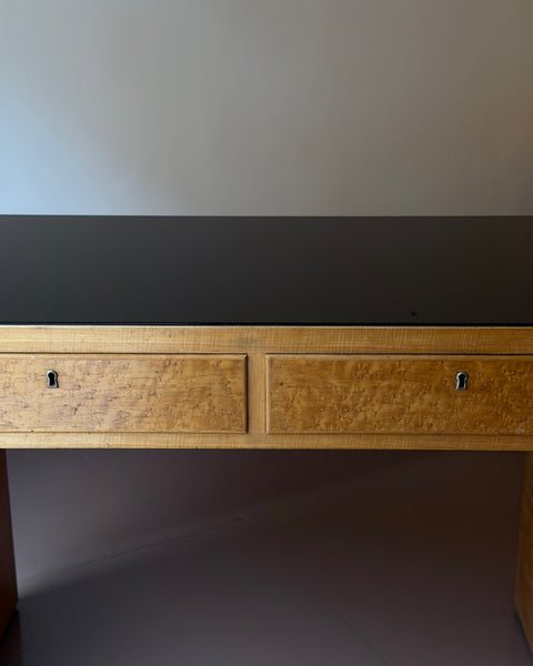 Vintage Italian burl wood desk