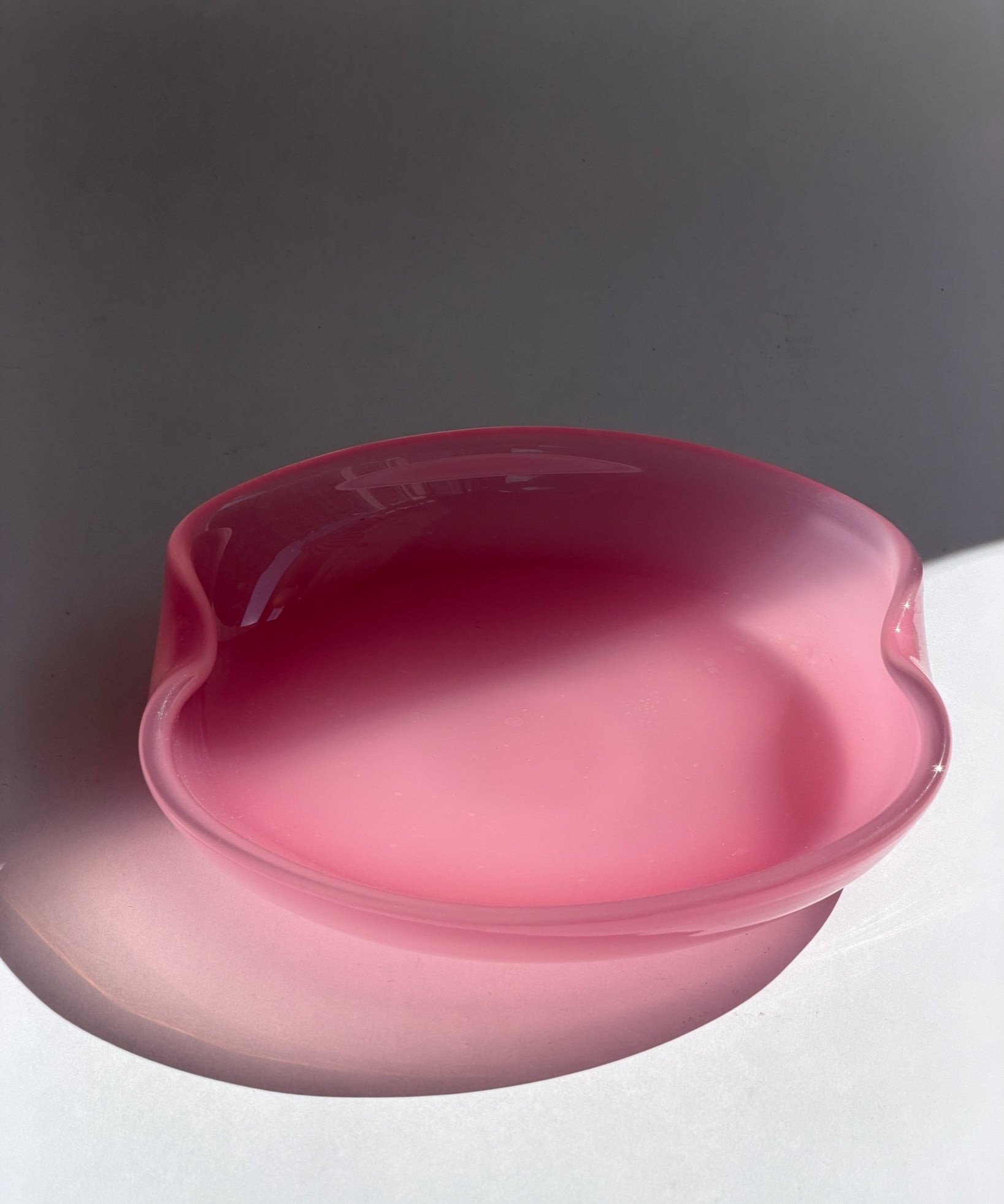 Vintage opal pink Murano plate / bowl