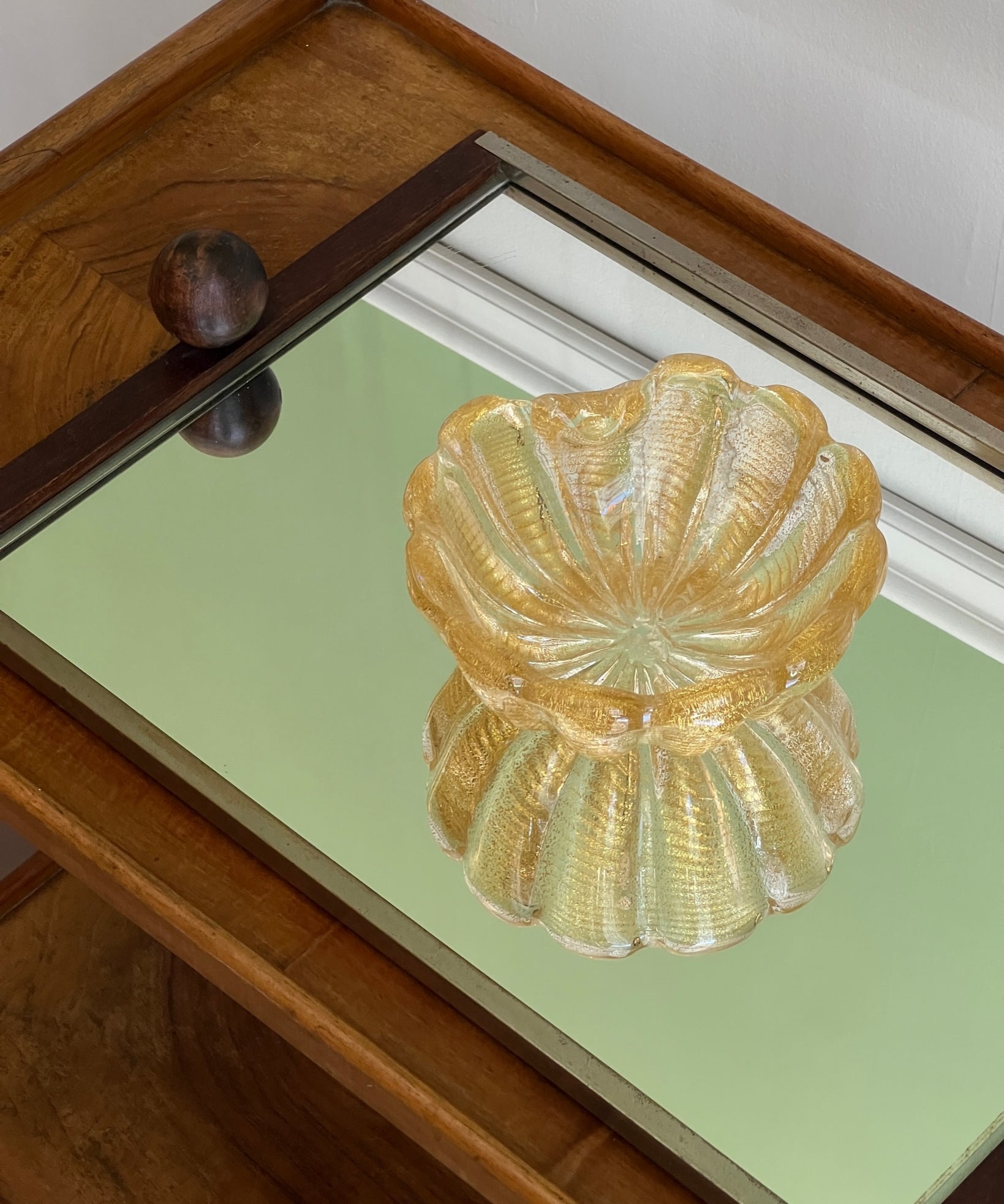 Vintage golden Murano bowl