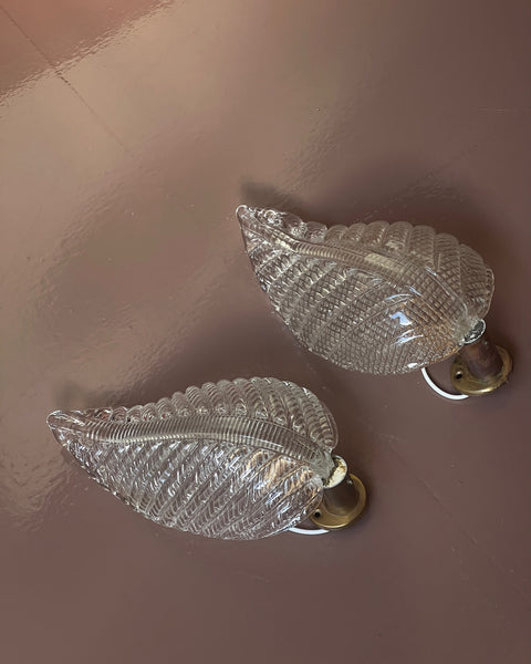 Vintage Murano leaf wall lamp (2 available)