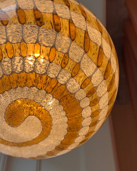 Vintage golden clear Murano ceiling lamp (D28) (1 available)