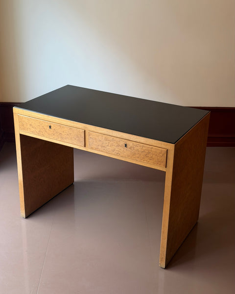 Vintage Italian burl wood desk