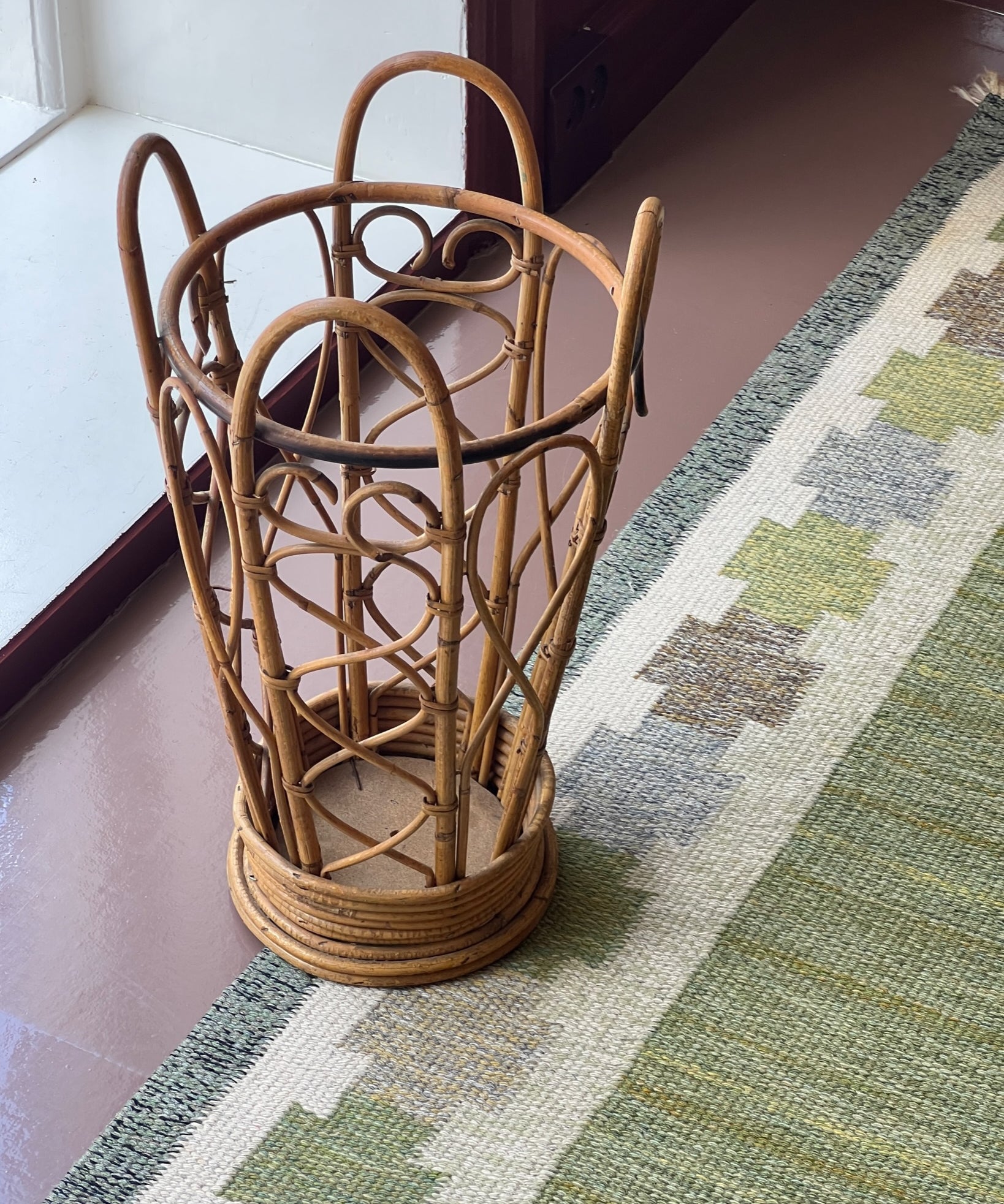 Vintage rattan umbrella stand