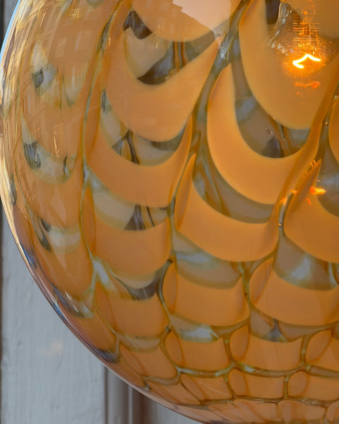 Vintage golden clear Murano ceiling lamp (D35)