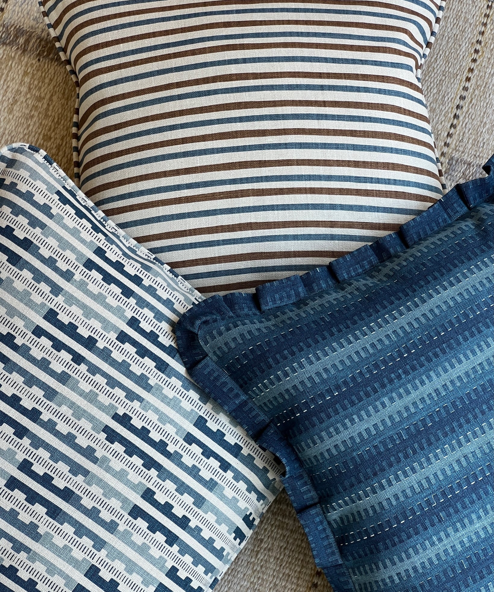 Marianne cushion - Indigo Natural (Available upon request)