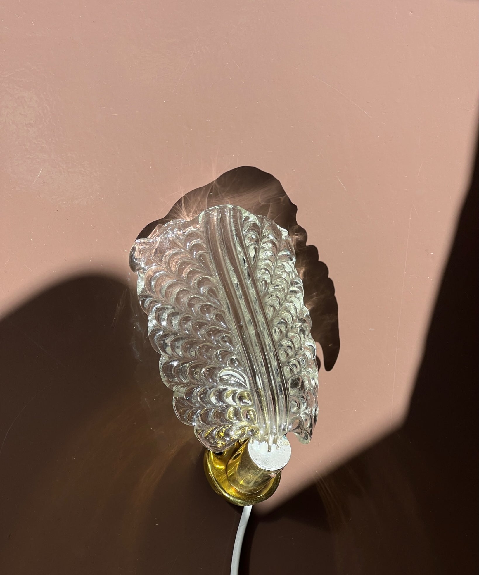 Vintage Murano leaf wall lamp